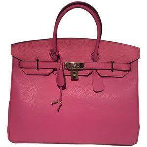 Large pink "birkin" styled purse